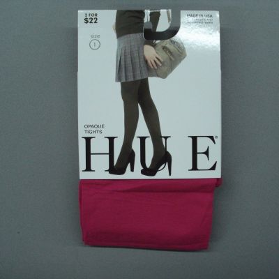 NWT Women's Hue Opaque Tights 1 Pair Size 1 Pink Crimson #871K